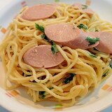 ❤魚肉ソーセージと春菊の豆乳パスタ❤